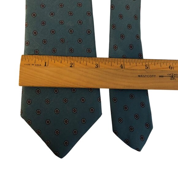 All Silk Milano Handmade Blue Patterned Mens Necktie Office Work Formal Dad Gift - Picture 3 of 7